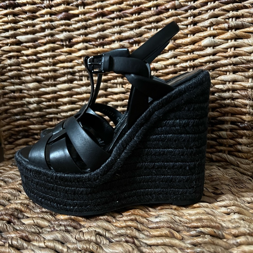Saint Laurent tribute wedge sandals